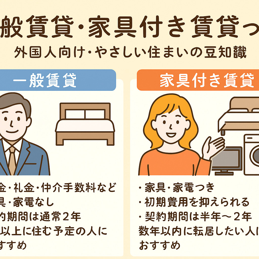 一般賃貸・家具付き賃貸って？  ──外国人に優しい住まいの豆...の画像