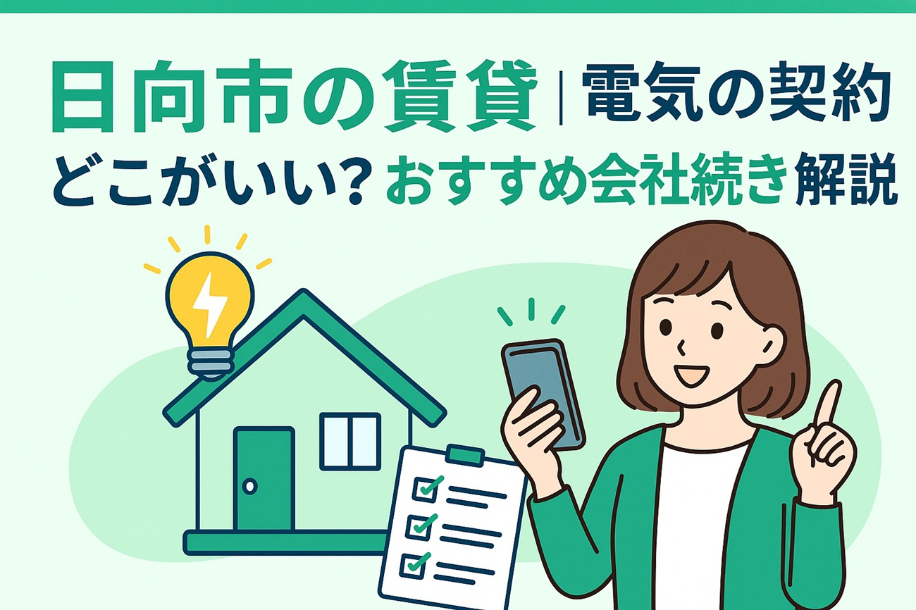 【日向市の賃貸】電気の契約どこがいい？おすすめ会社＆手続き解...の画像