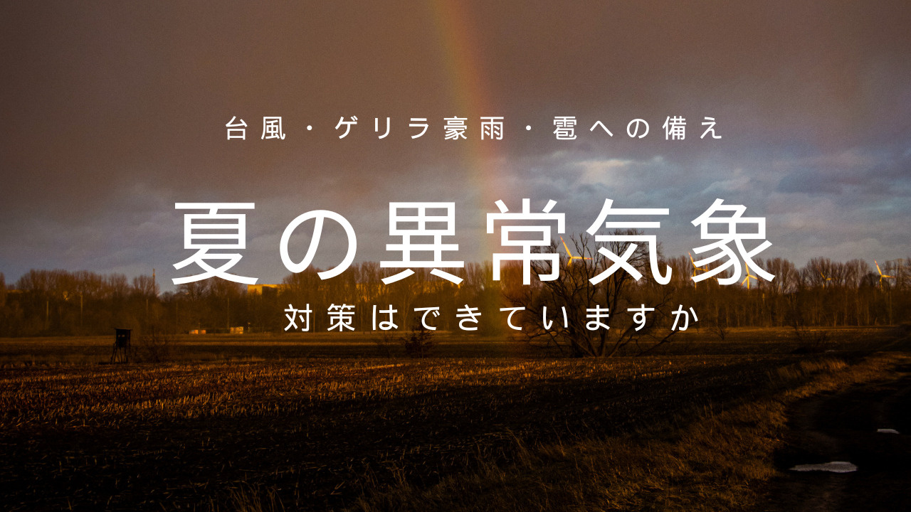 夏の異常気象対策はできていますか 台風やゲリラ豪雨雹への備え...の画像