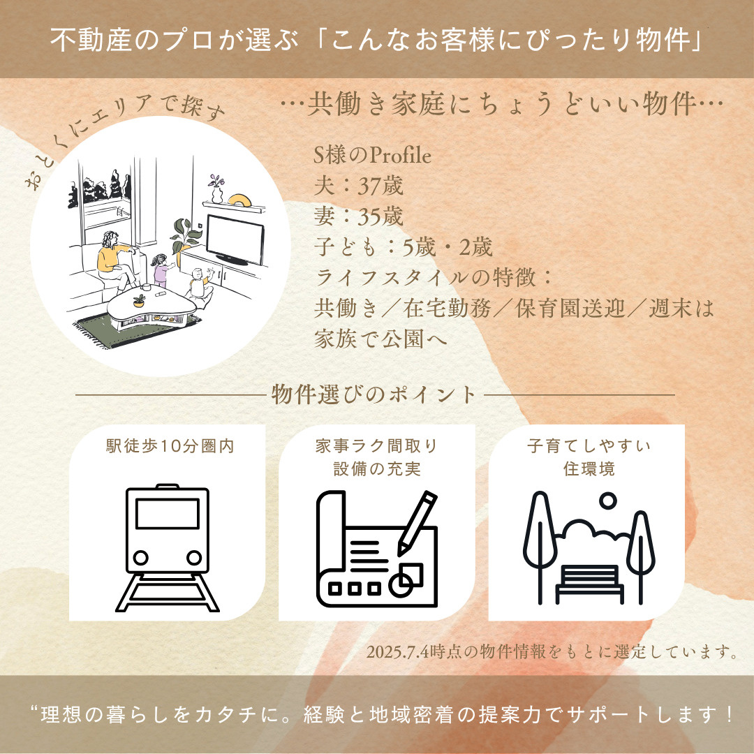 不動産のプロ厳選物件#01【共働き家庭にちょうどいい物件】の画像