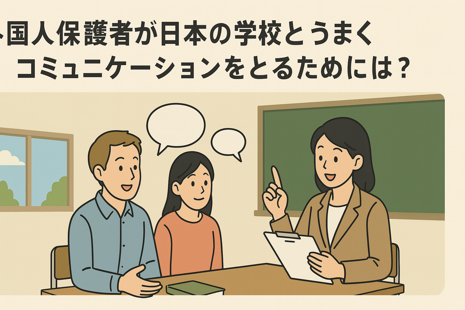 外国人保護者が日本の学校の教師とうまくコミュニケーションをと...の画像