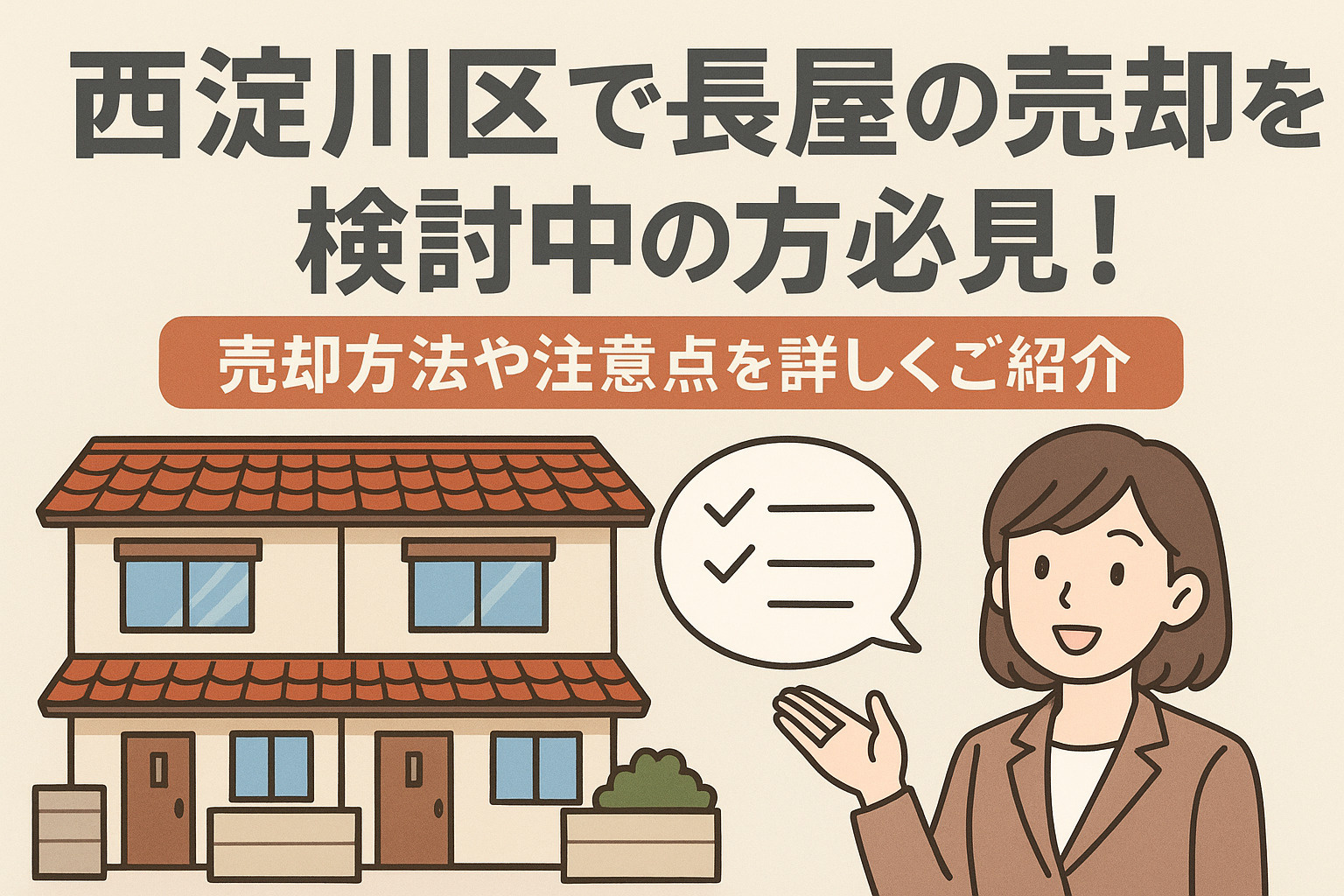 西淀川区で長屋の売却を検討中の方必見！売却方法や注意点を詳し...の画像