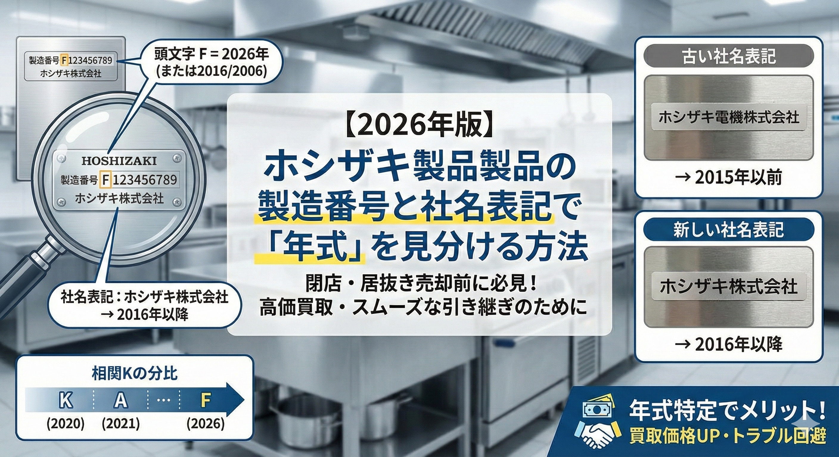 【2026年版】ホシザキ製品の製造番号と社名表記で「年式」を...の画像