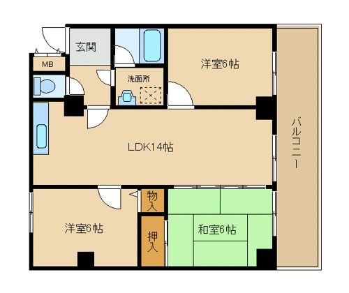 マンションK‐CITY　３LDKの画像