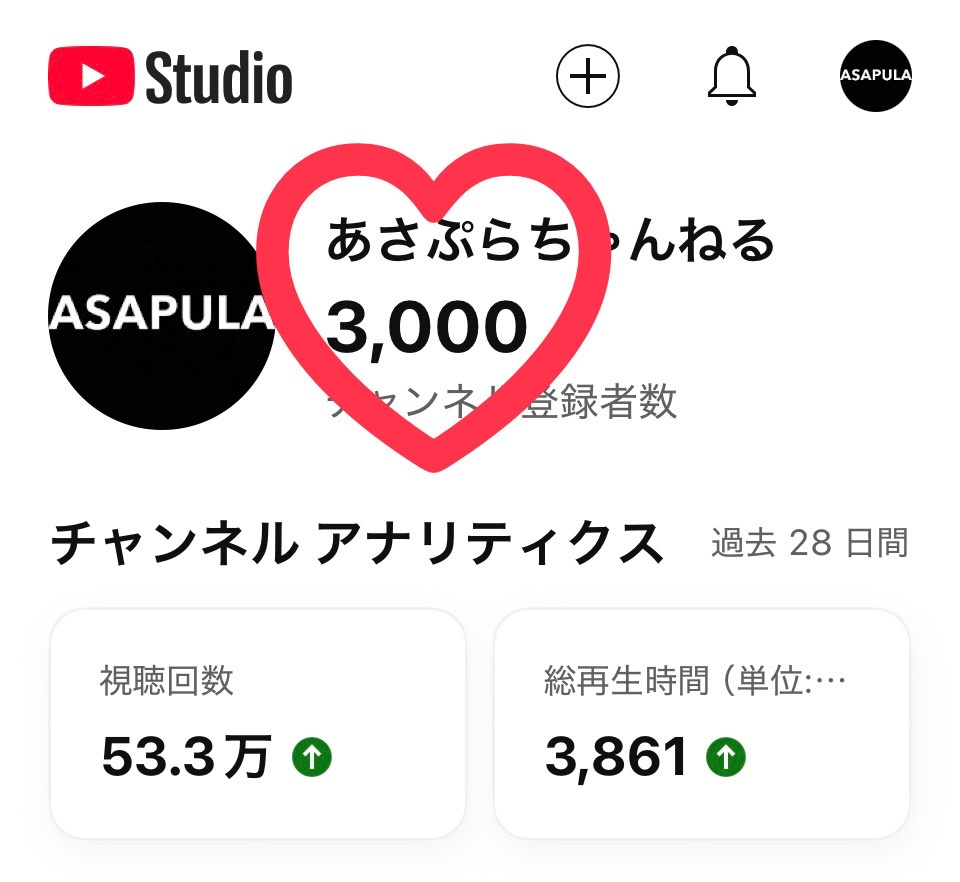 祝‼アサプラ、登録者3,000人突破！破竹の勢いで加速中！の画像