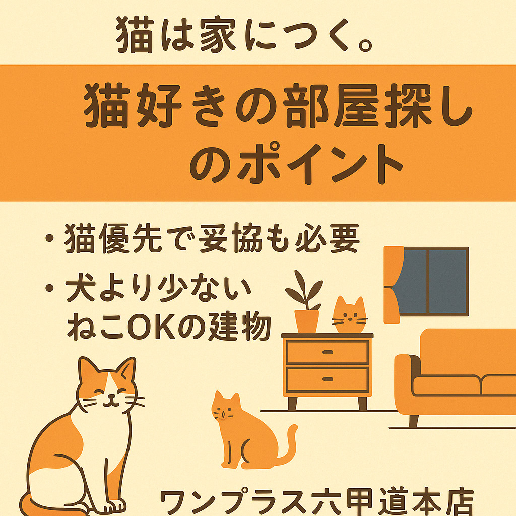猫は家につく。ネコ好きの部屋探しポイント｜六甲道・灘区で賃貸...の画像