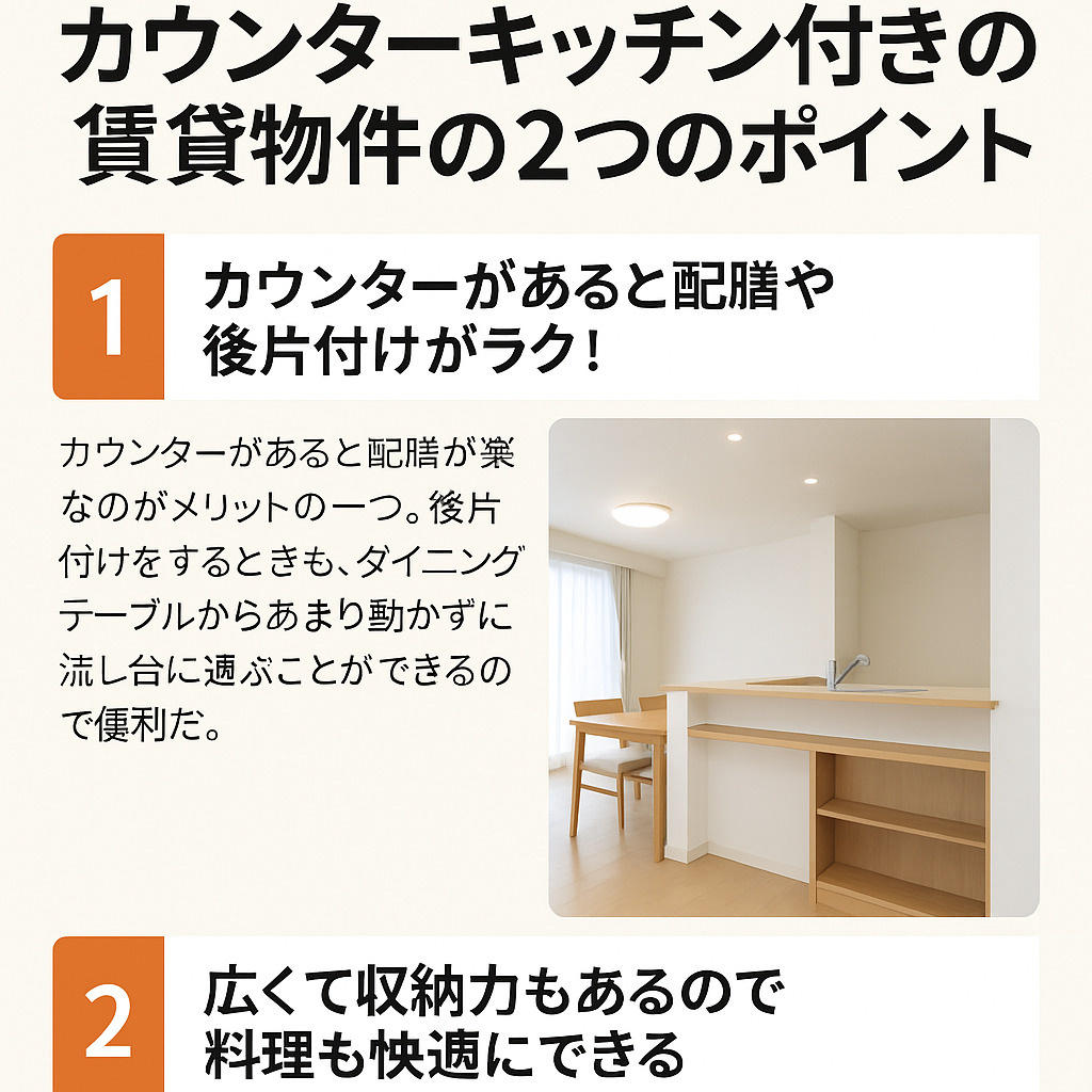 これだけは知っておこう！カウンターキッチン付きの賃貸物件の２...の画像