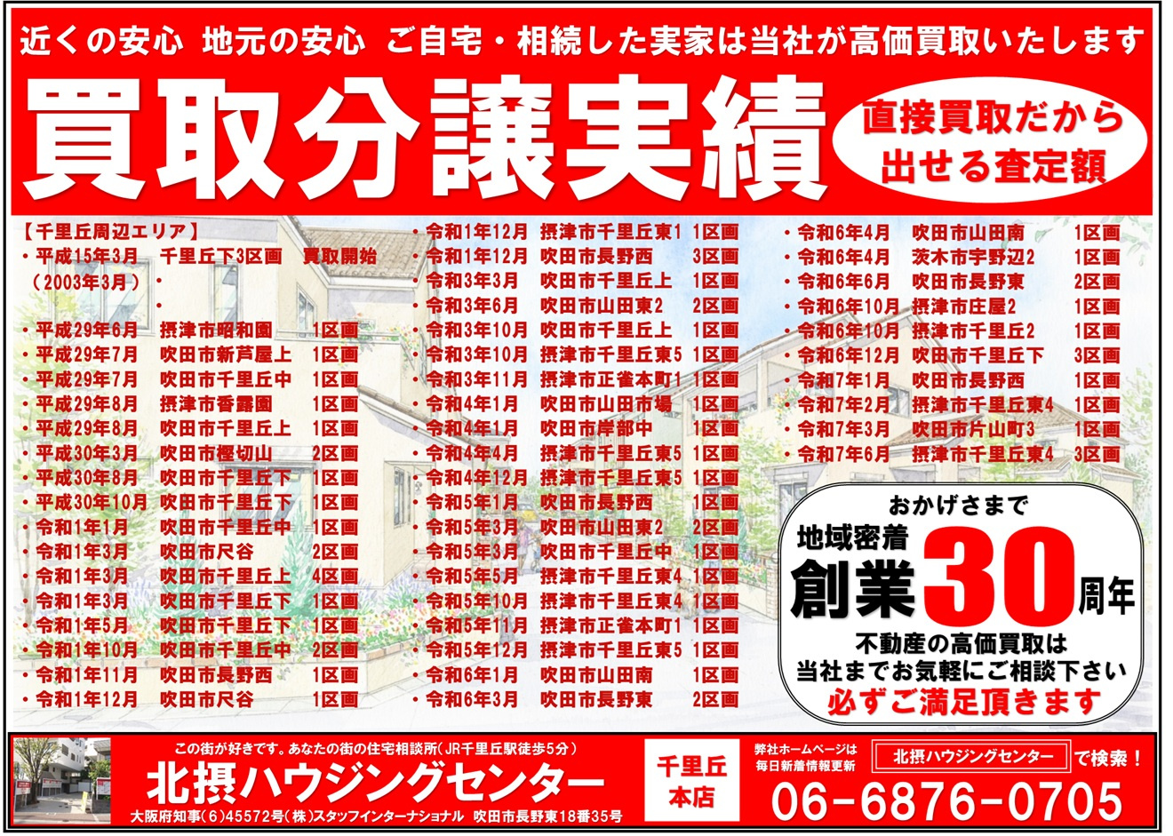 『８月配布』千里丘エリアチラシの画像