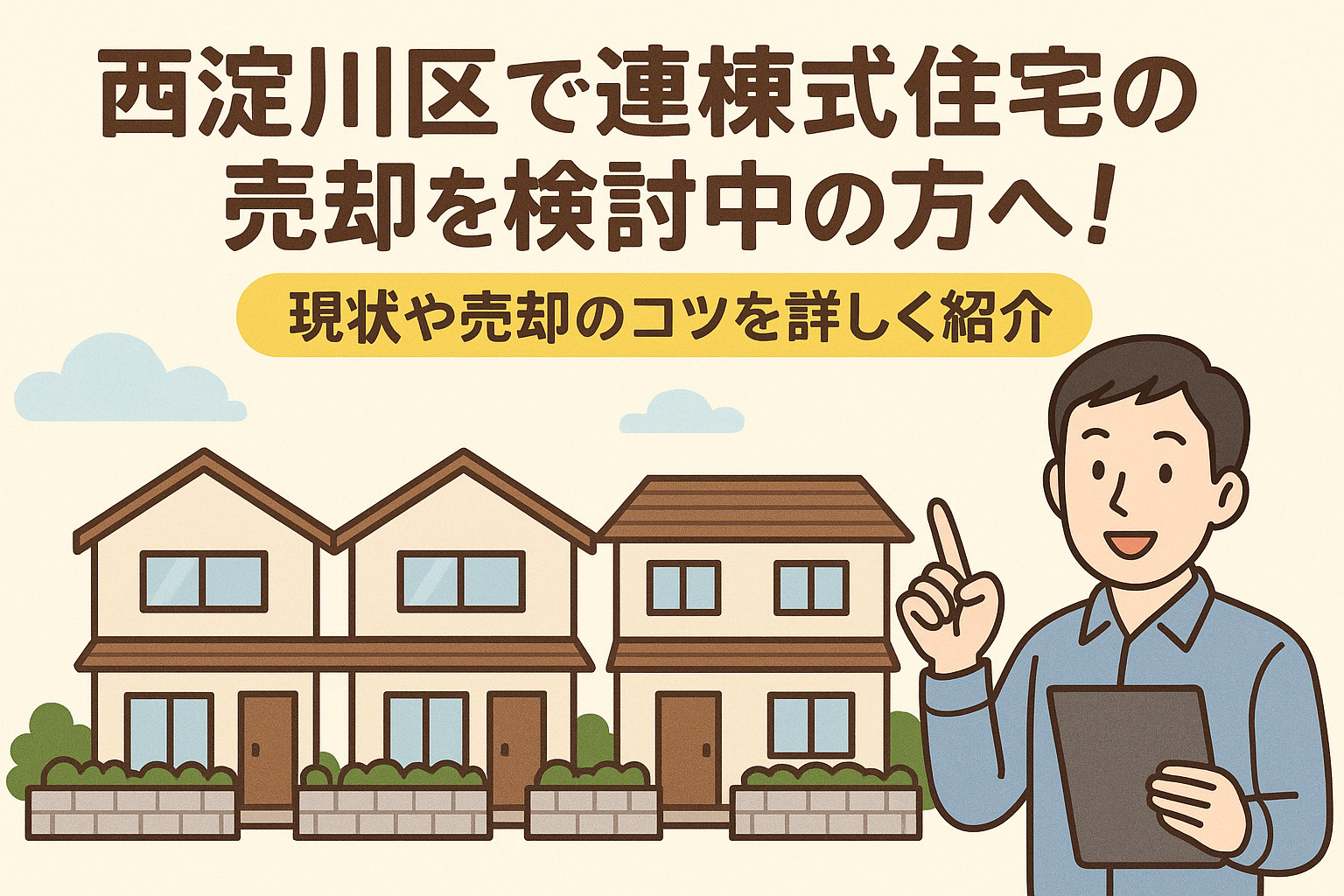 西淀川区で連棟式住宅の売却を検討中の方へ！現状や売却のコツを...の画像