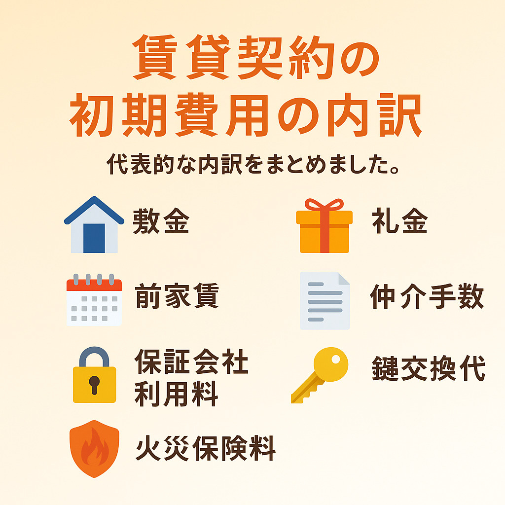 賃貸契約の初期費用の内訳をわかりやすく解説！の画像