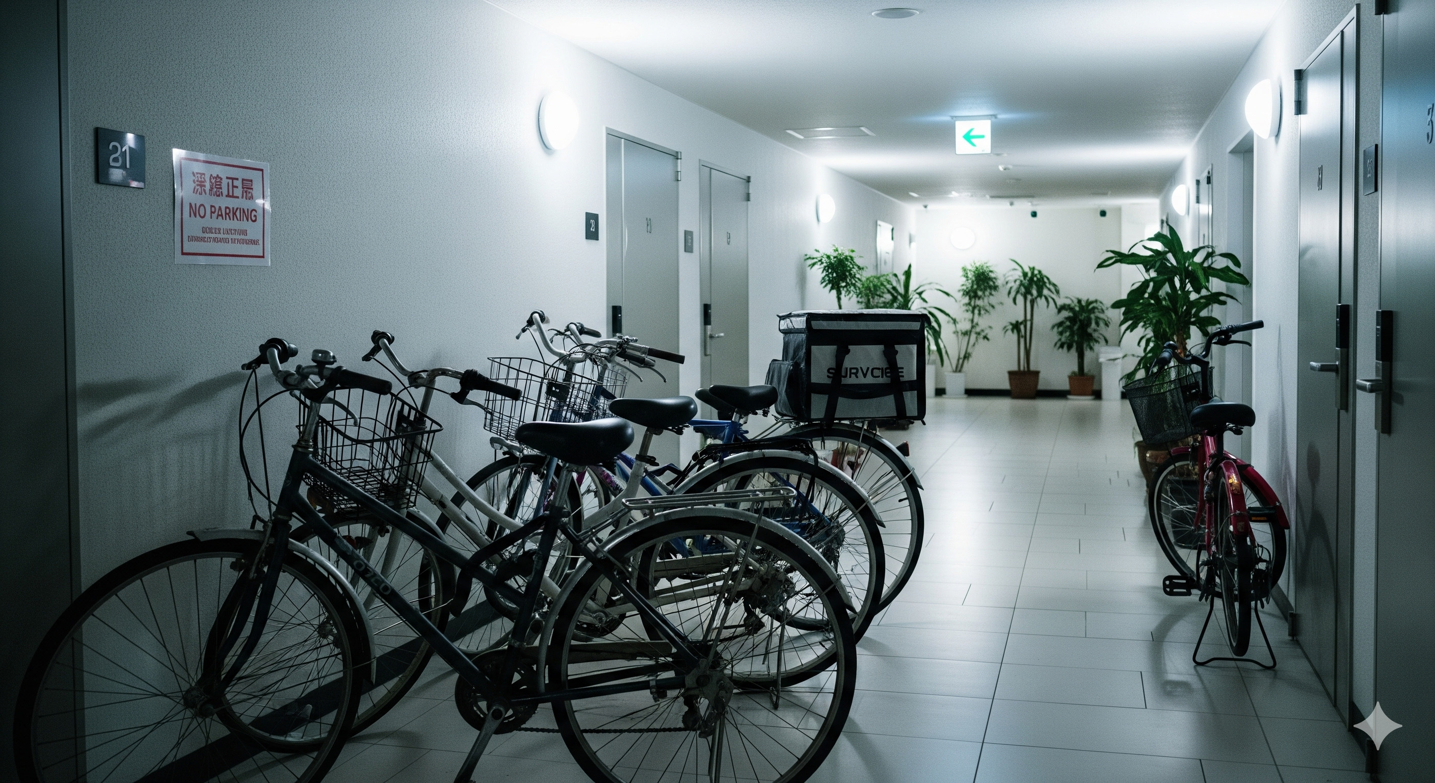 マンション共有部（廊下等）に自転車を置くのはアリか、ナシか？...の画像