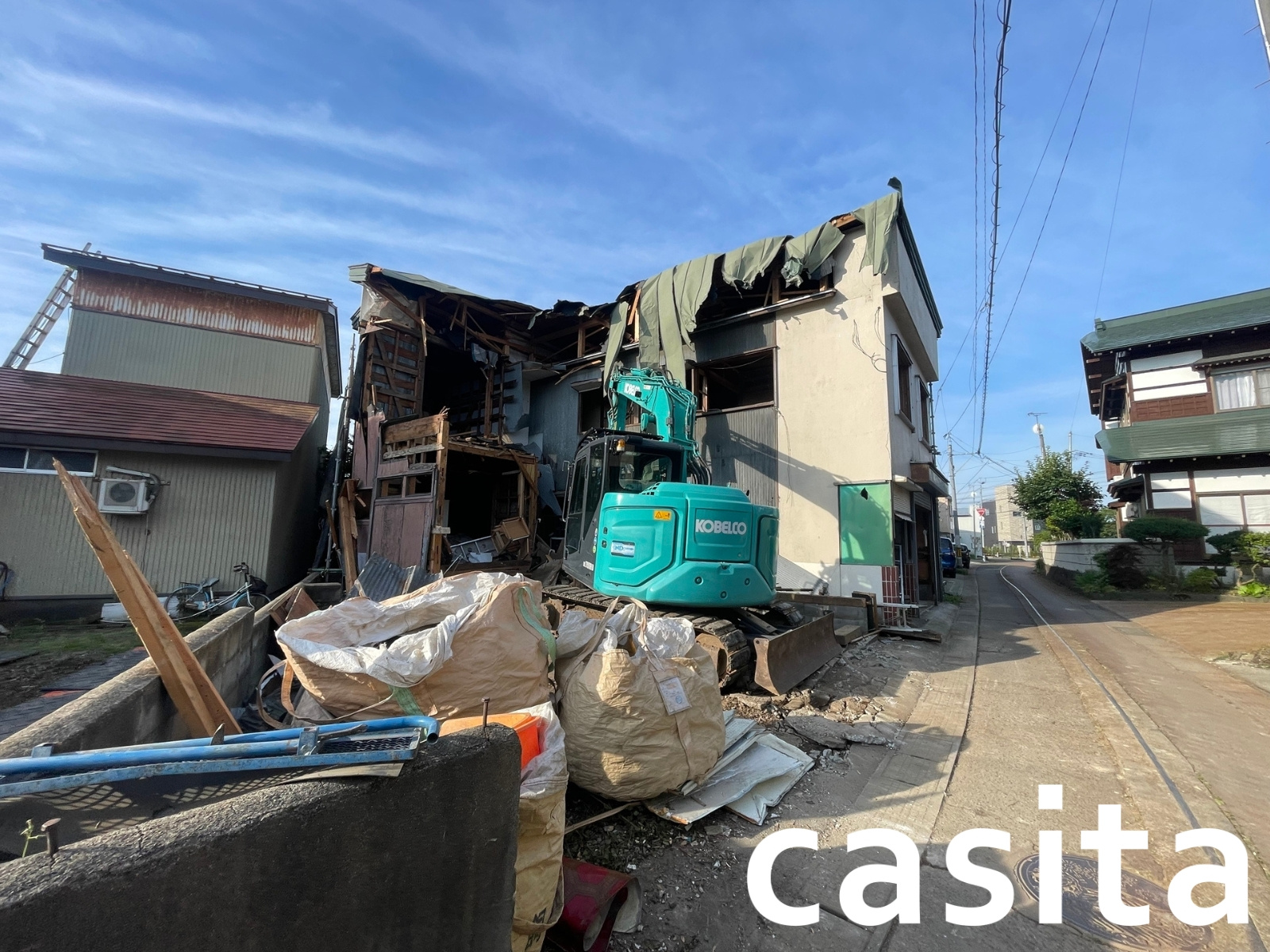 大仙市大曲の土地売買に併せた建物解体工事事例の画像