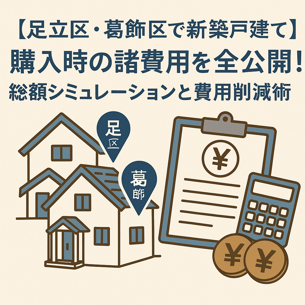 【足立区・葛飾区で新築戸建て】購入時の諸費用を全公開！総額シ...の画像