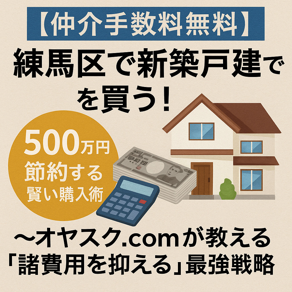 【仲介手数料無料】練馬区で新築戸建てを買う！500万円節約す...の画像