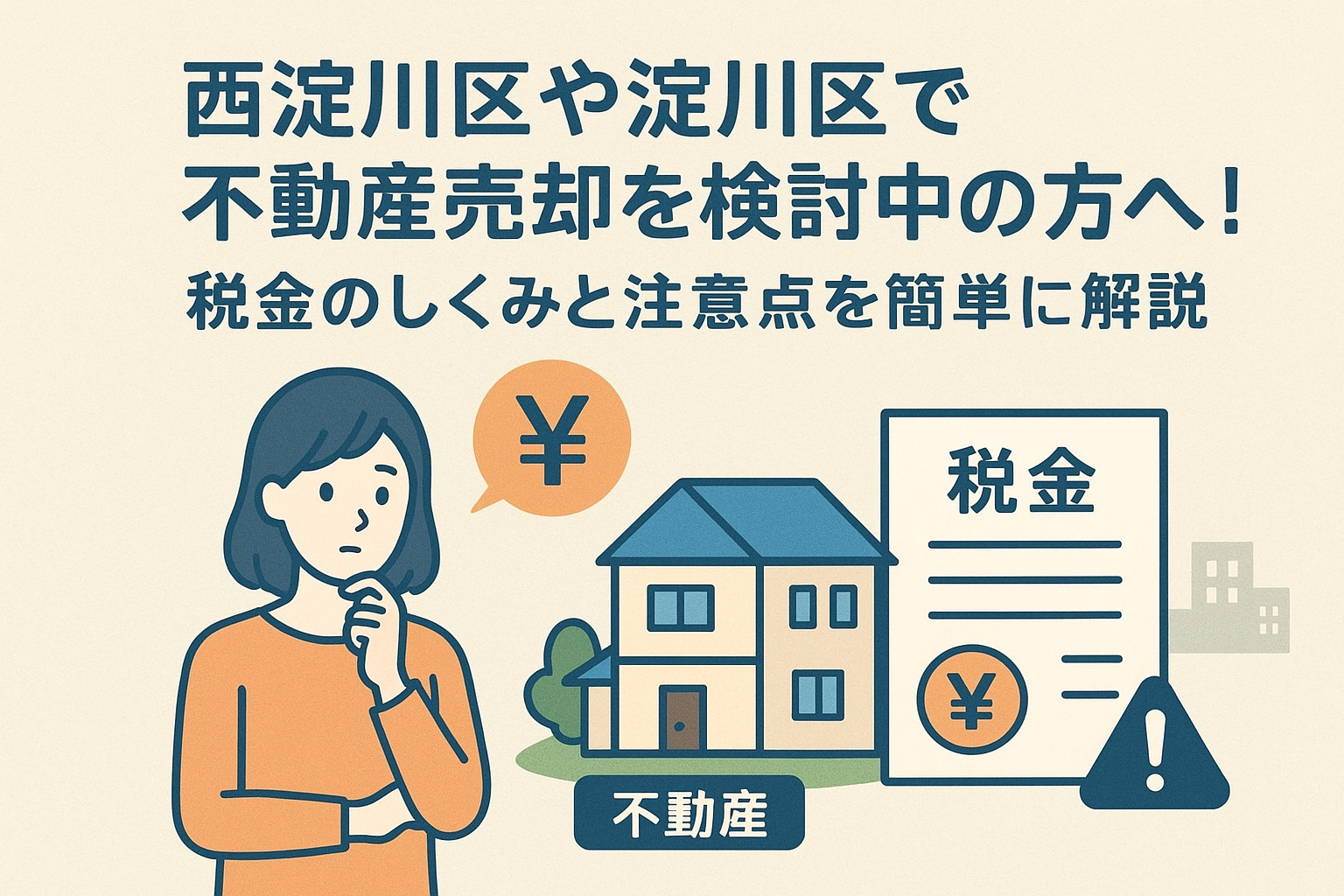 西淀川区や淀川区で不動産売却を検討中の方へ！税金のしくみと注...の画像
