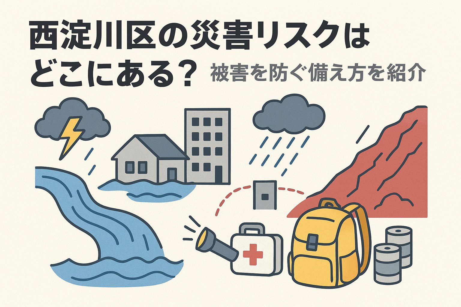 西淀川区の災害リスクはどこにある？被害を防ぐ備え方を紹介の画像