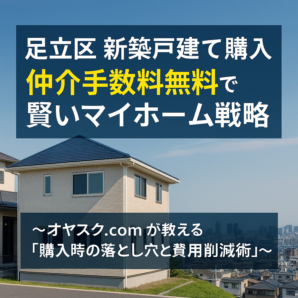 【足立区 新築戸建て購入】仲介手数料無料で実現する賢いマイホ...の画像