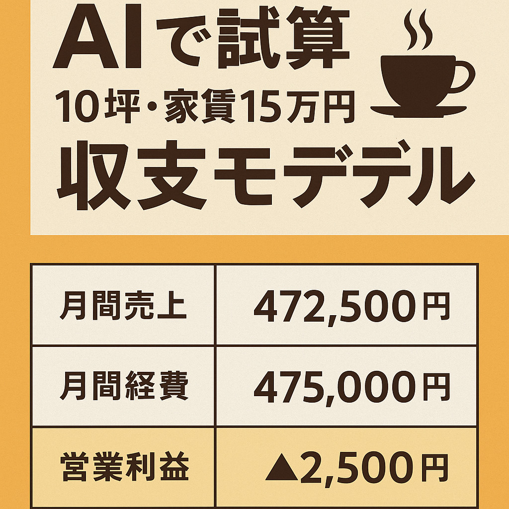 ☕AIで試算：大阪市内10坪・家賃15万円カフェのリアルな収...の画像