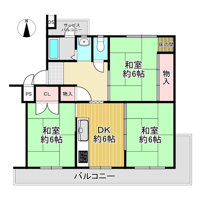 【賃貸・マンション募集】円明寺ケ丘団地B棟／7.5万円（月額...の画像