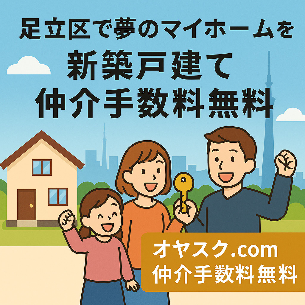 損をせずに足立区で新築戸建てを買うなら今がチャンス！仲介手数...の画像