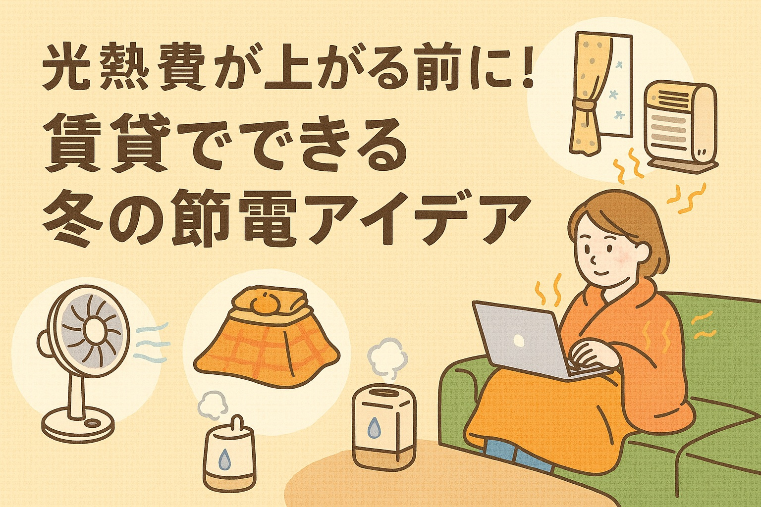 光熱費が上がる前に！賃貸でできる冬の節電アイデアの画像
