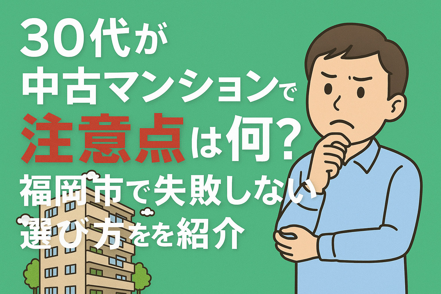 30代が中古マンション購入で注意点は何？福岡市で失敗しない選...の画像