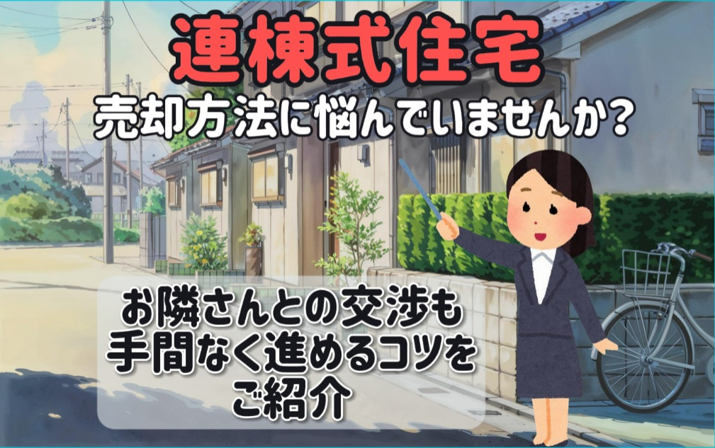 連棟式住宅の売却方法に悩んでいませんか　お隣さんとの交渉も手...の画像
