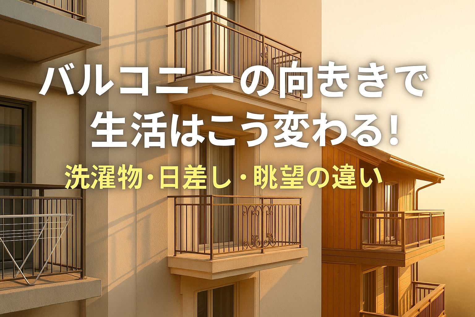 【宝塚賃貸】バルコニーの向きで生活はこう変わる！の画像