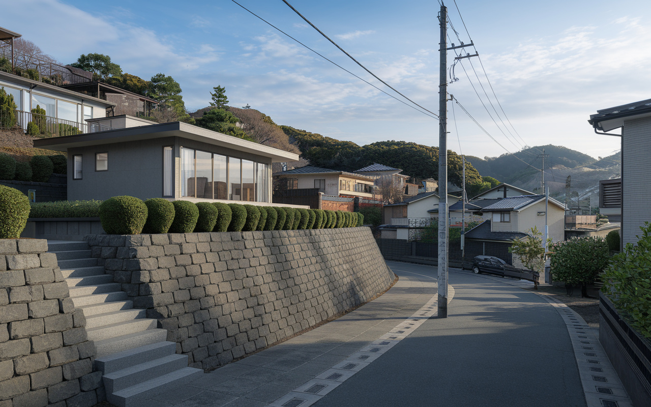 傾斜地の土地で住宅を建てるには？の画像