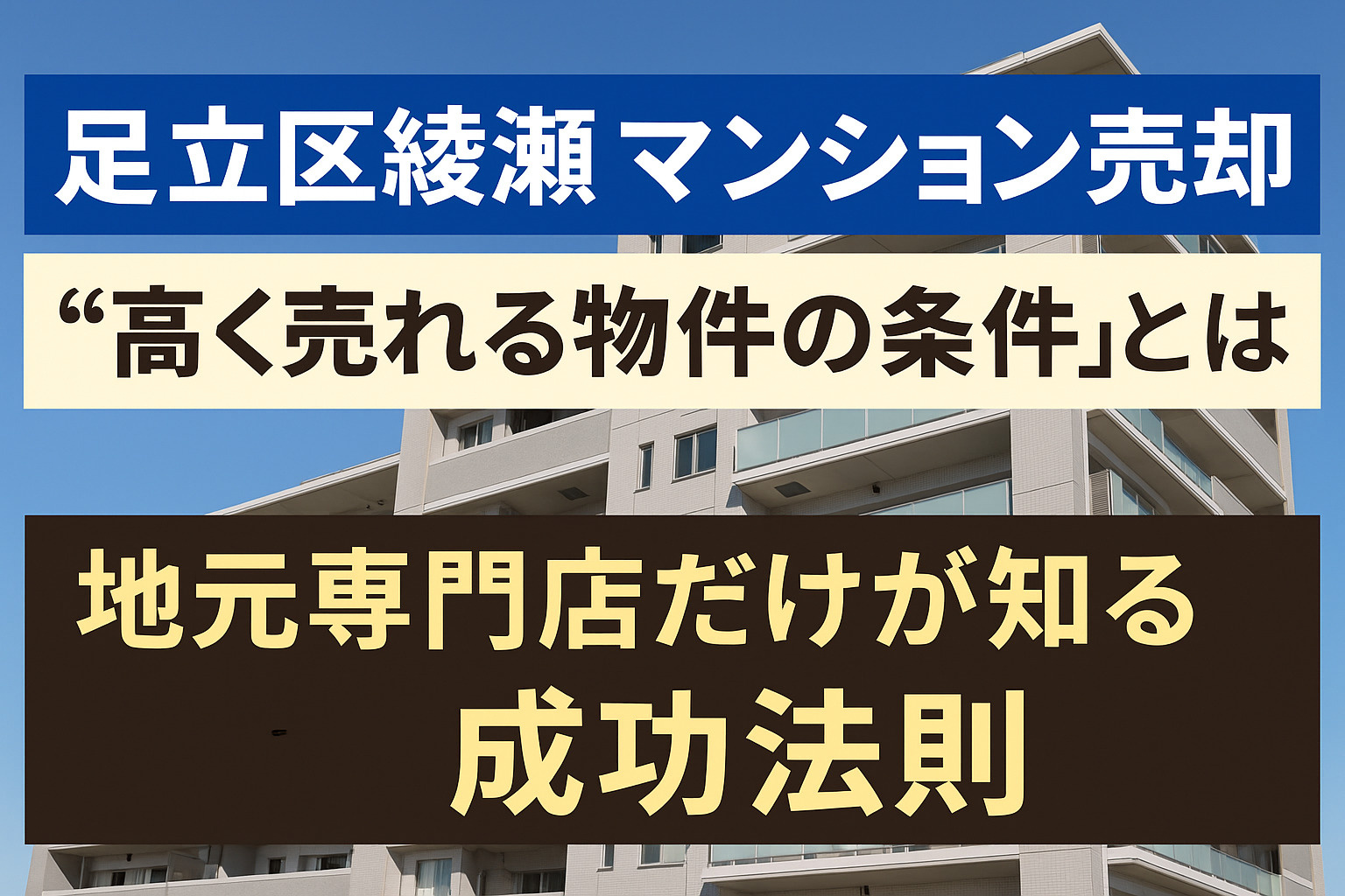 【足立区綾瀬 マンション売却】“高く売れる物件の条件”とは？...の画像
