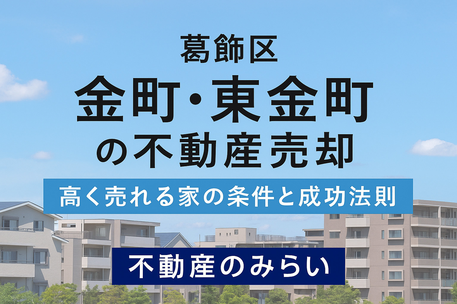 意外と知らない【葛飾区 金町・東金町 不動産売却】“高く売れ...の画像