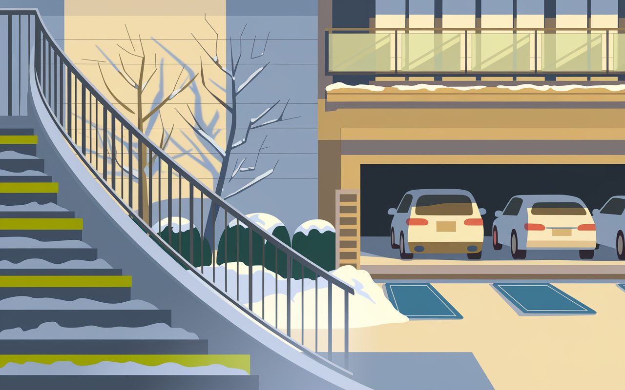 岐阜市の冬でアパート共用部の安全管理は大丈夫？階段や駐車場の...の画像