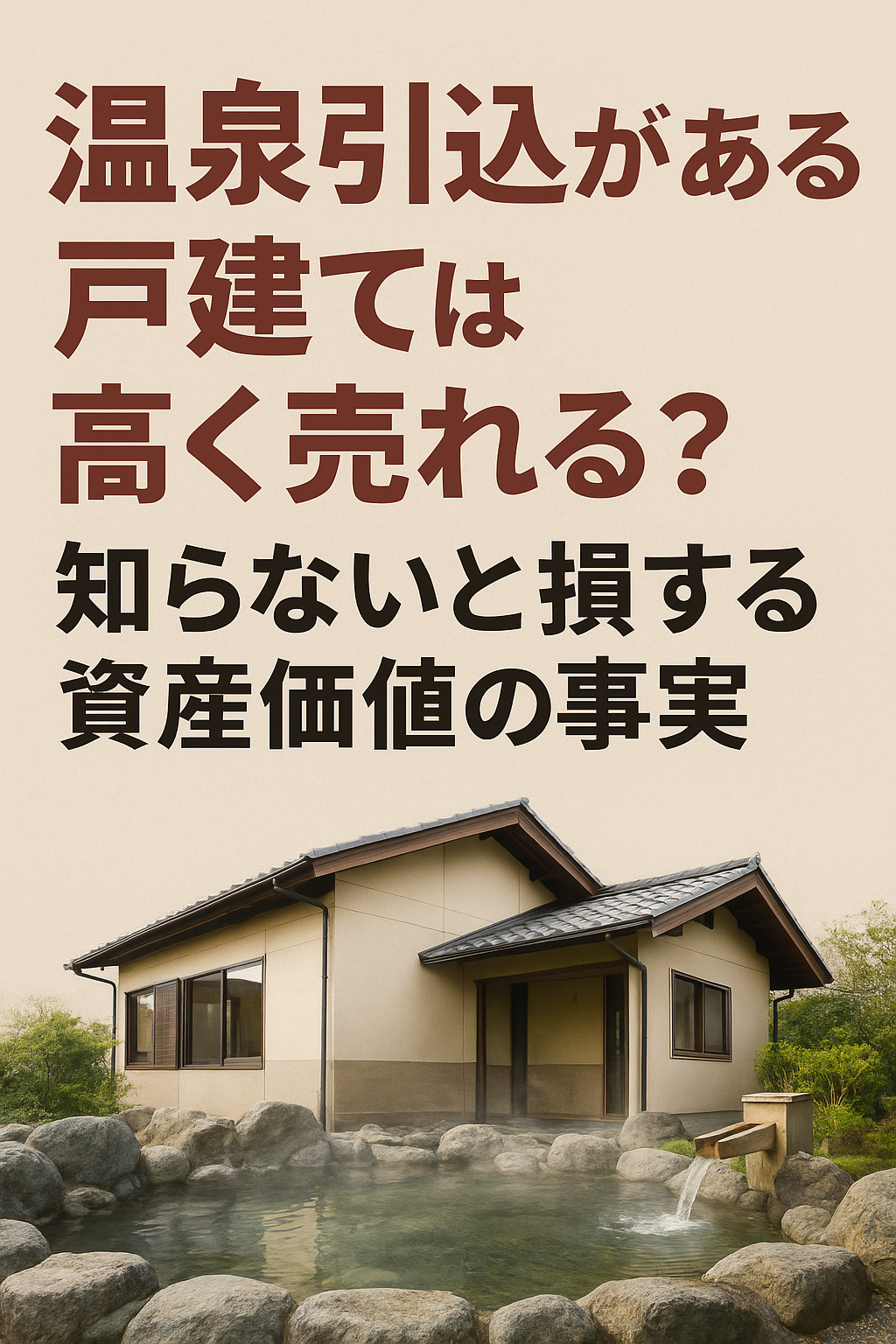 温泉引込がある戸建ては高く売れる？知らないと損する資産価値の...の画像
