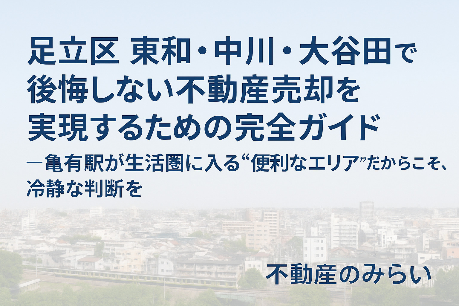 【足立区 東和・中川・大谷田】不動産売却で後悔しないための完...の画像