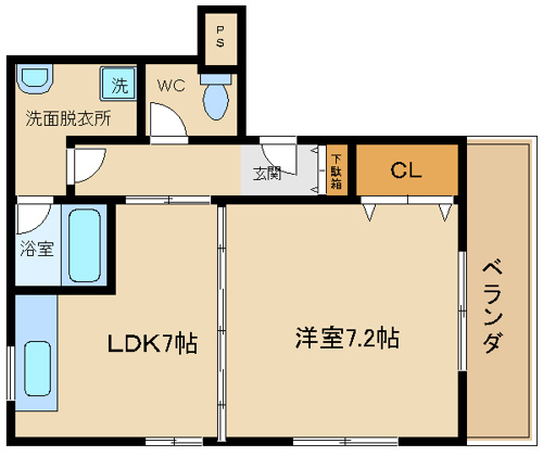 中央区玉造１LDKの画像