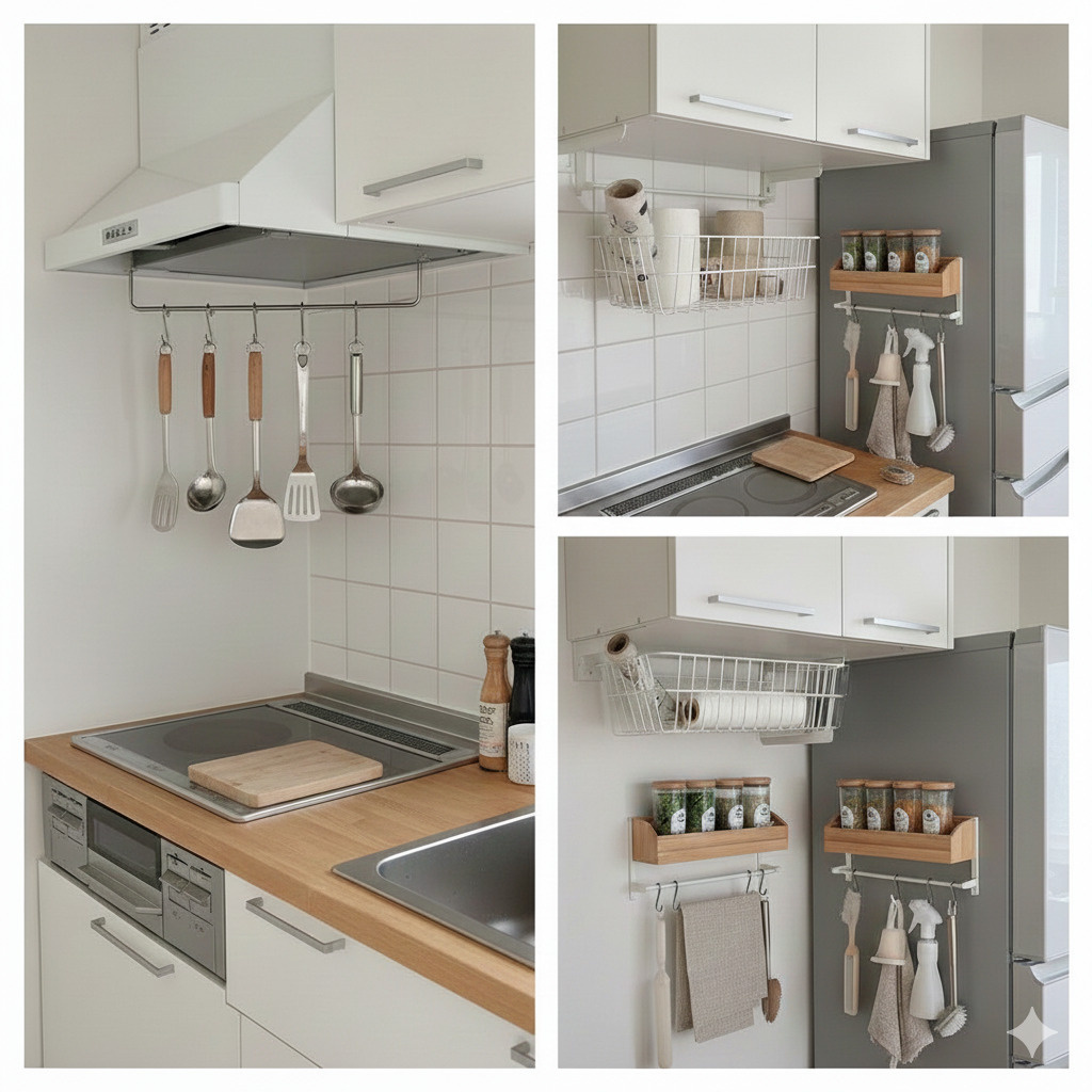 大掃除前の狭いキッチンが激変！ 「空中収納」の極意の画像