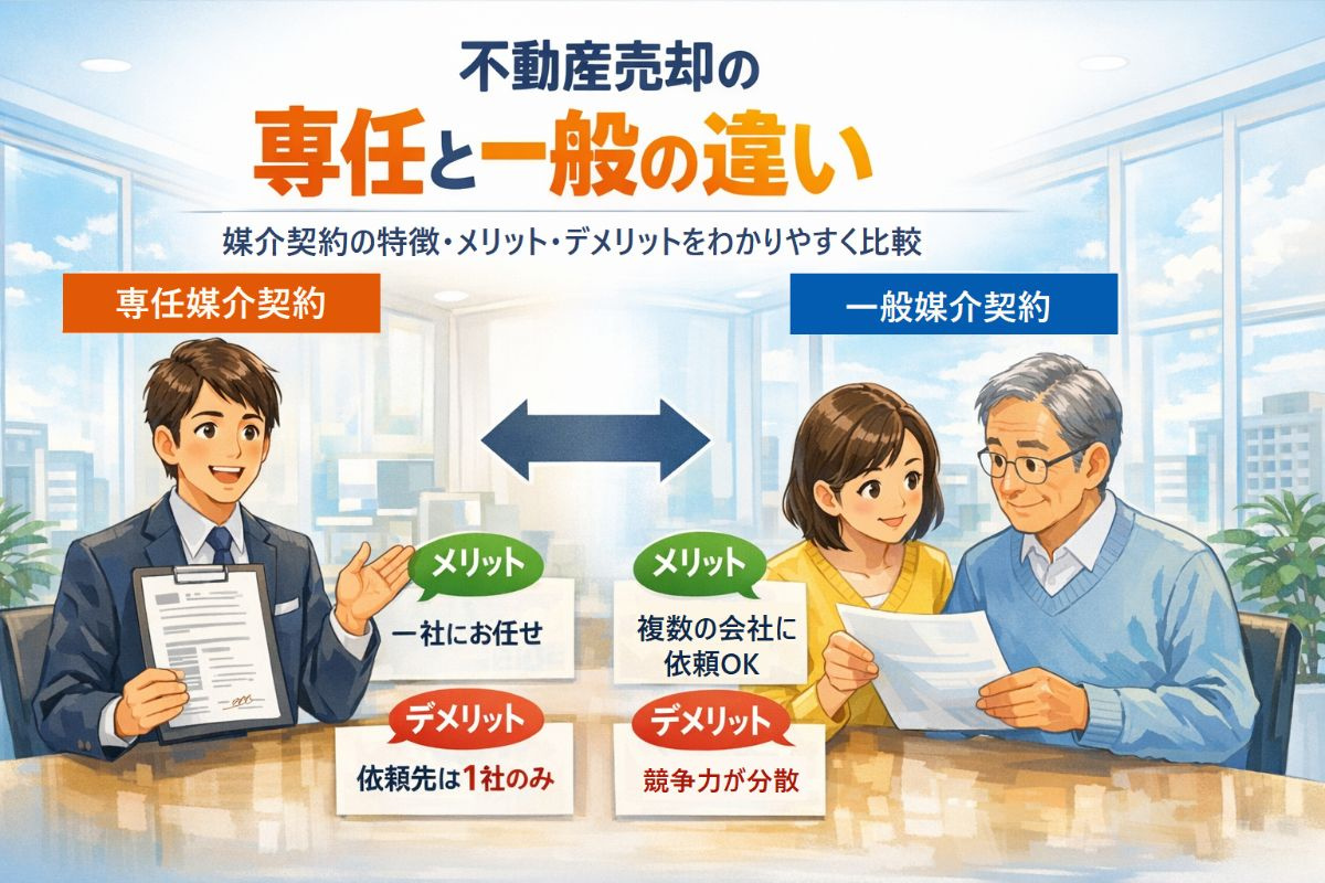 不動産売却で専任と一般の違いを徹底比較｜媒介契約のメリット・...の画像