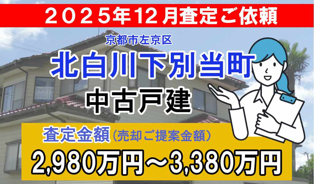 北白川下別当町の売却査定ご依頼をいただきました！の画像