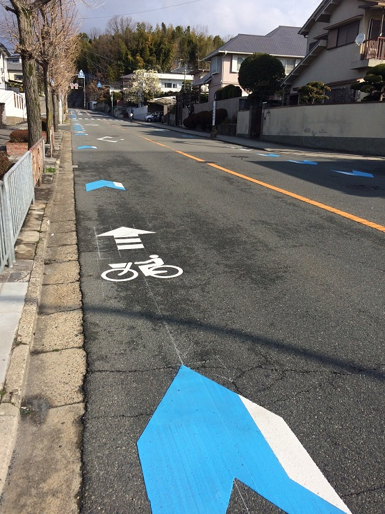 自転車専用レーン～箕面市内に増加中～の画像