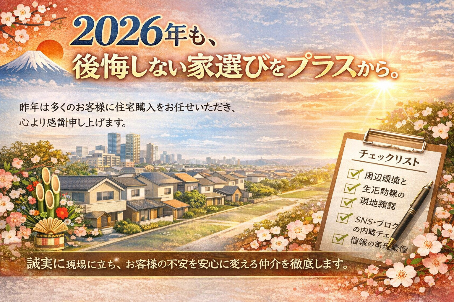 2026年も、後悔しない家選びをプラスから。の画像