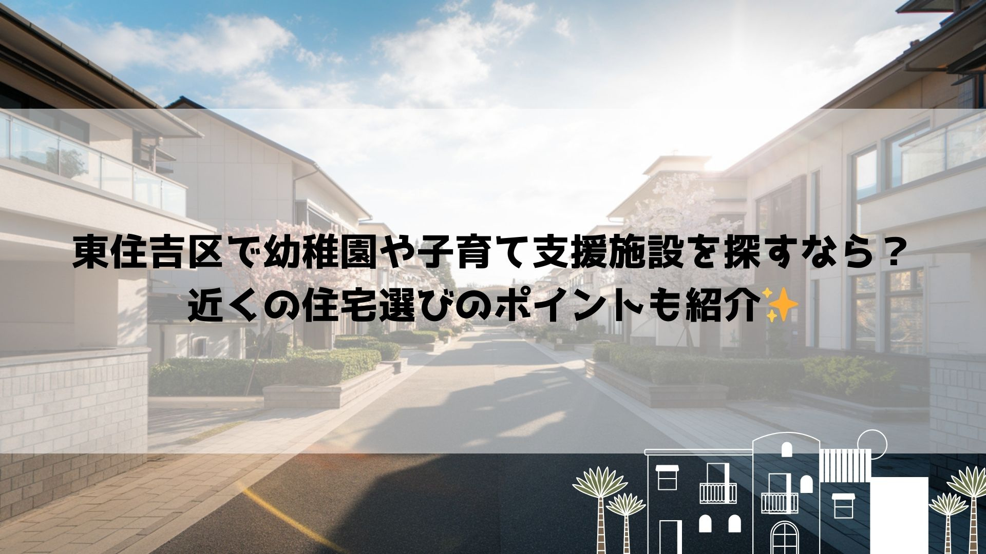 東住吉区で幼稚園や子育て支援施設を探すなら？近くの住宅選びの...の画像