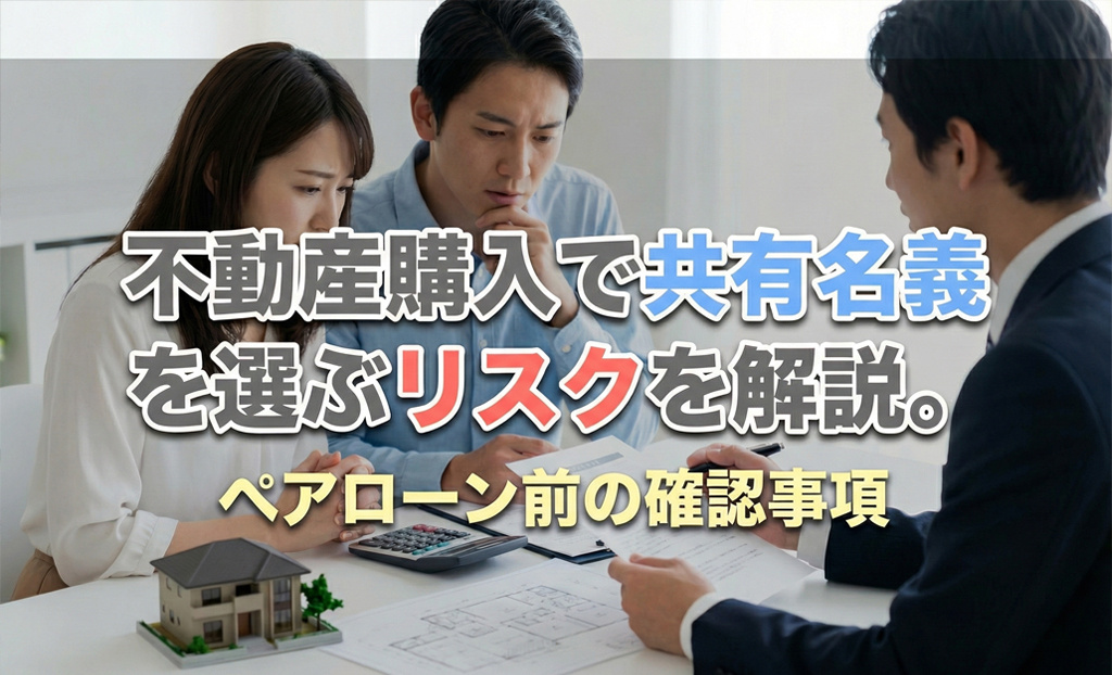 【2026年】不動産購入で共有名義を選ぶリスクを解説。ペアロ...の画像