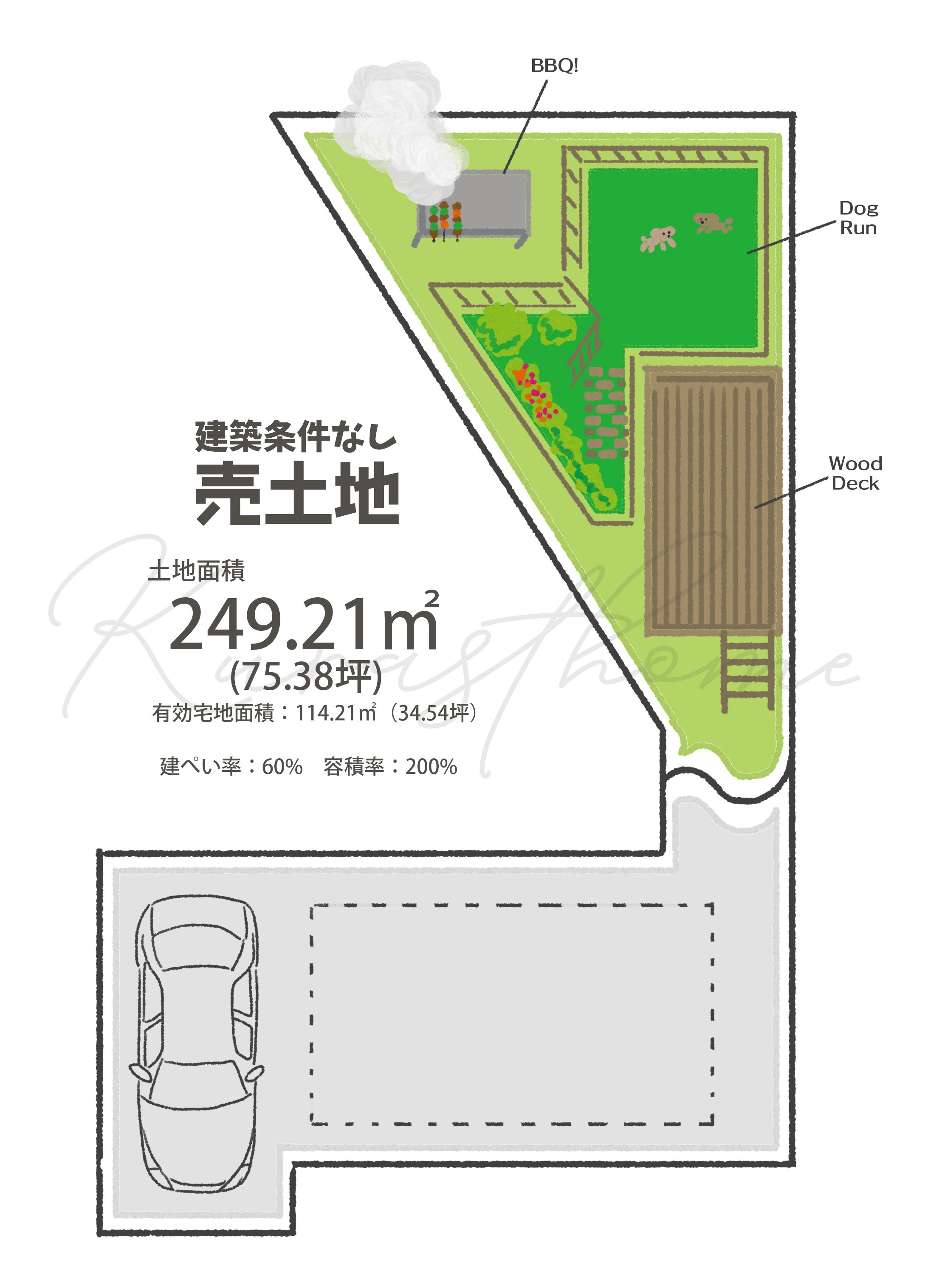 敷地面積70坪超！広々としたガーデンスペースが魅力的な条件な...の画像