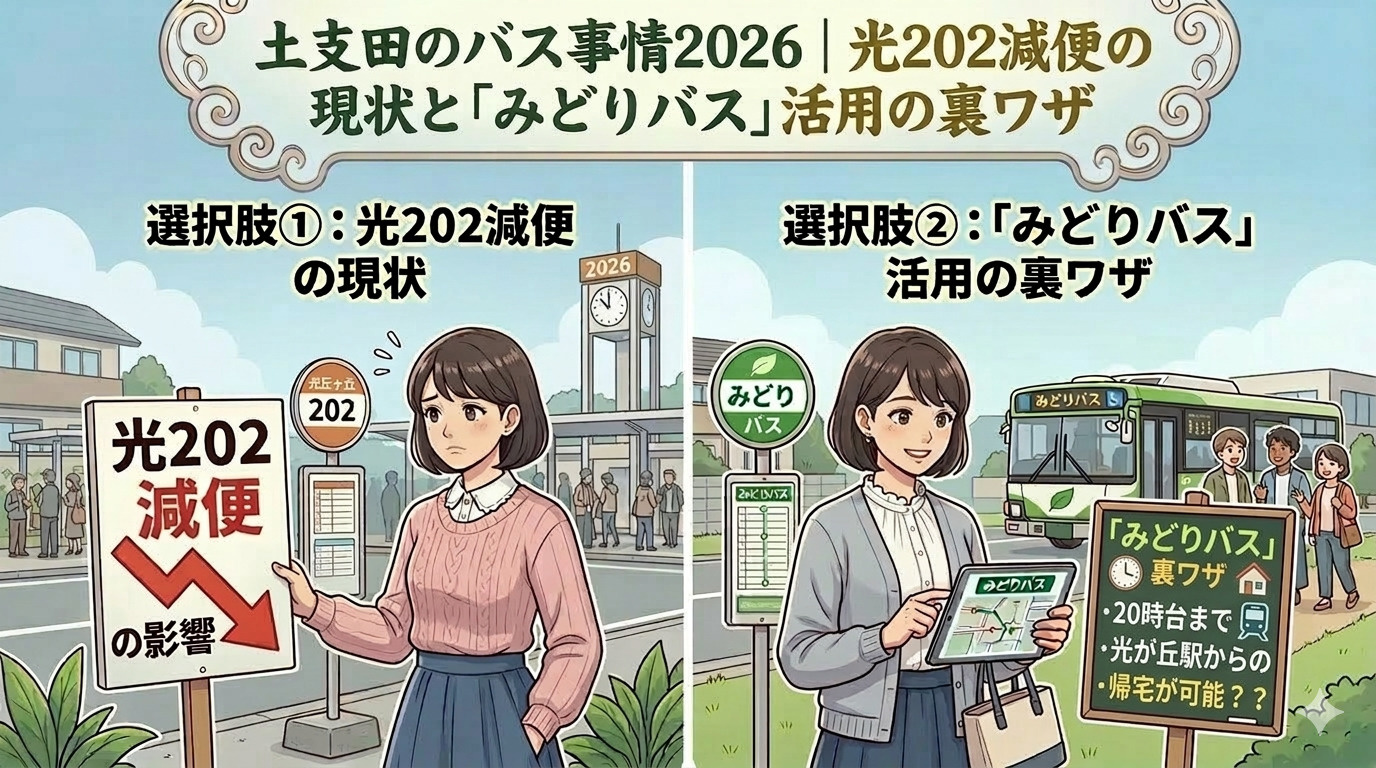 土支田のバス事情2026｜光202減便の現状と「みどりバス」...の画像
