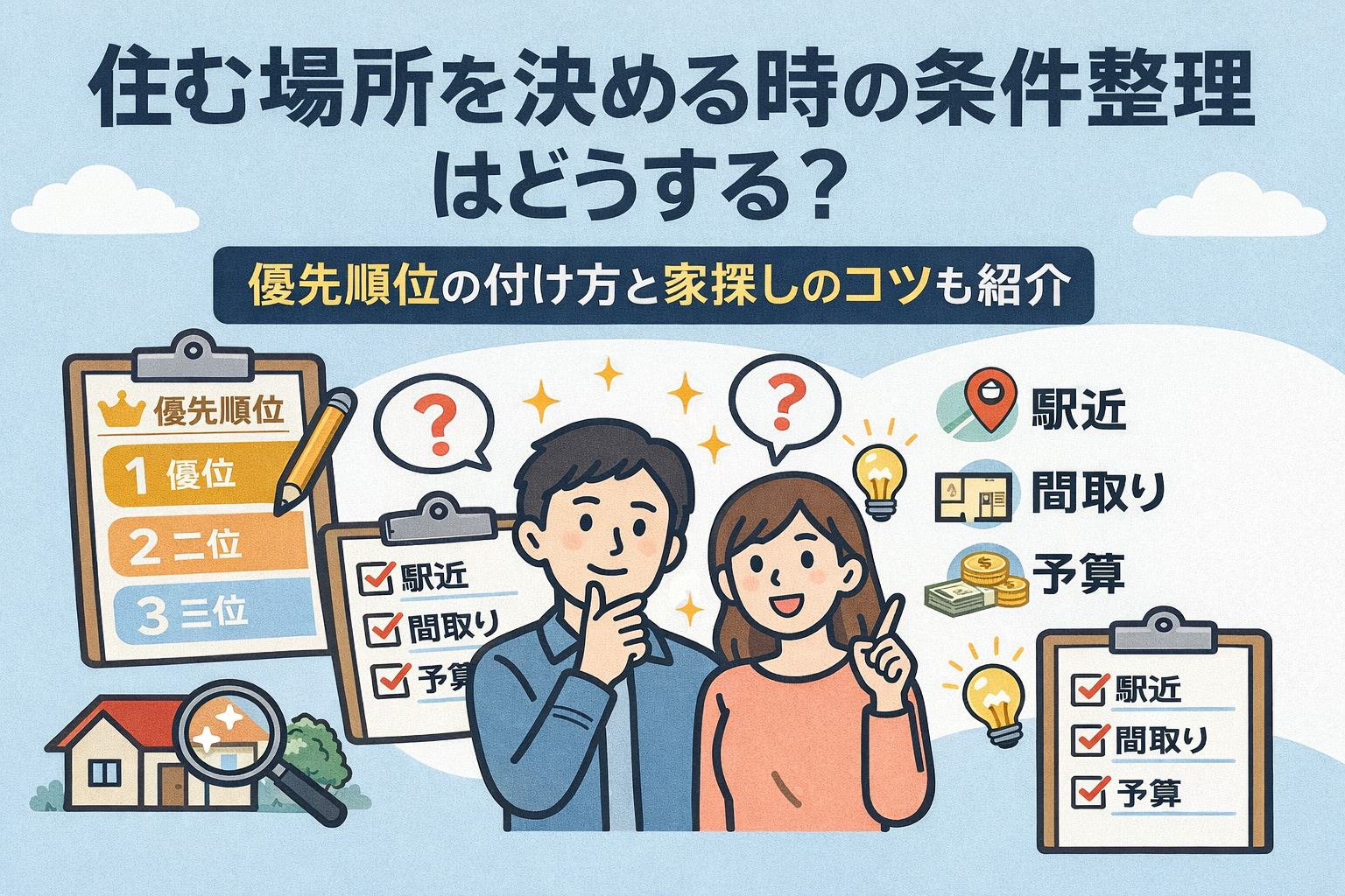 住む場所を決める時の条件整理はどうする？優先順位の付け方と家...の画像