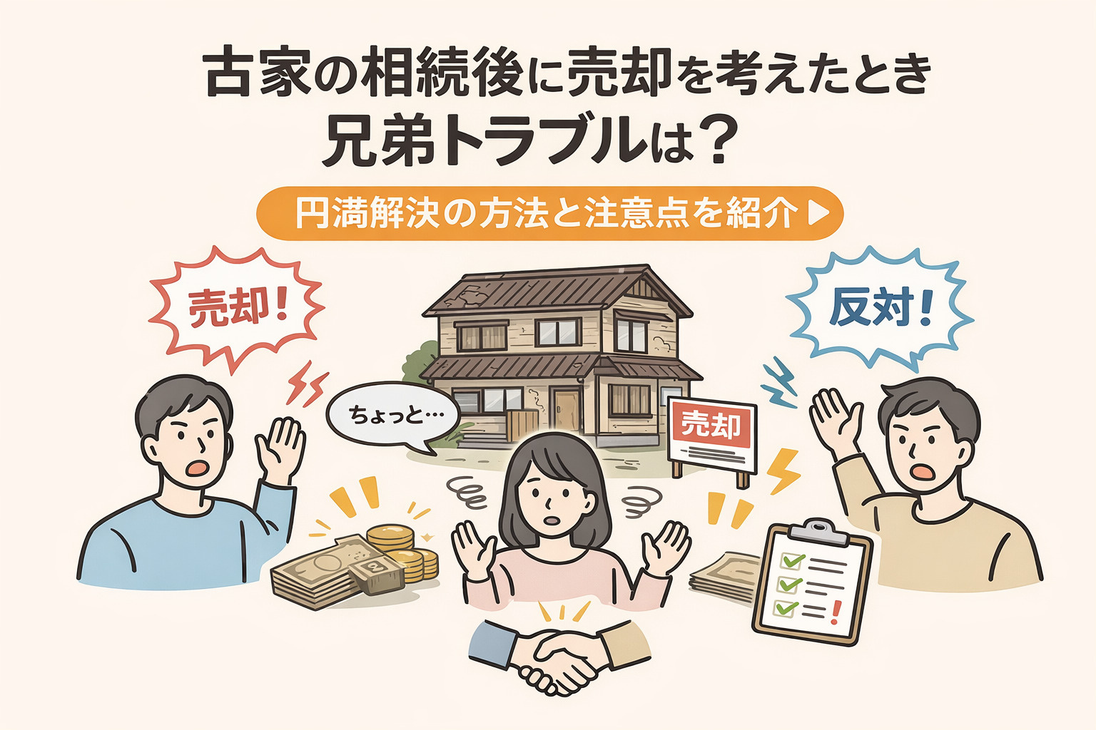 古家の相続後に売却を考えたとき兄弟トラブルは？円満解決の方法...の画像
