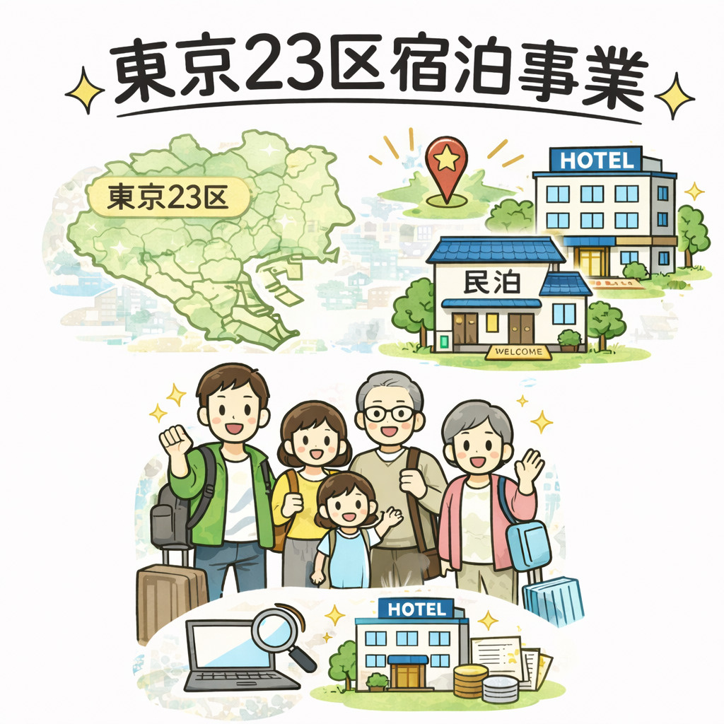 東京23区における宿泊事業（民泊・簡易宿所）規制強化の動きと...の画像