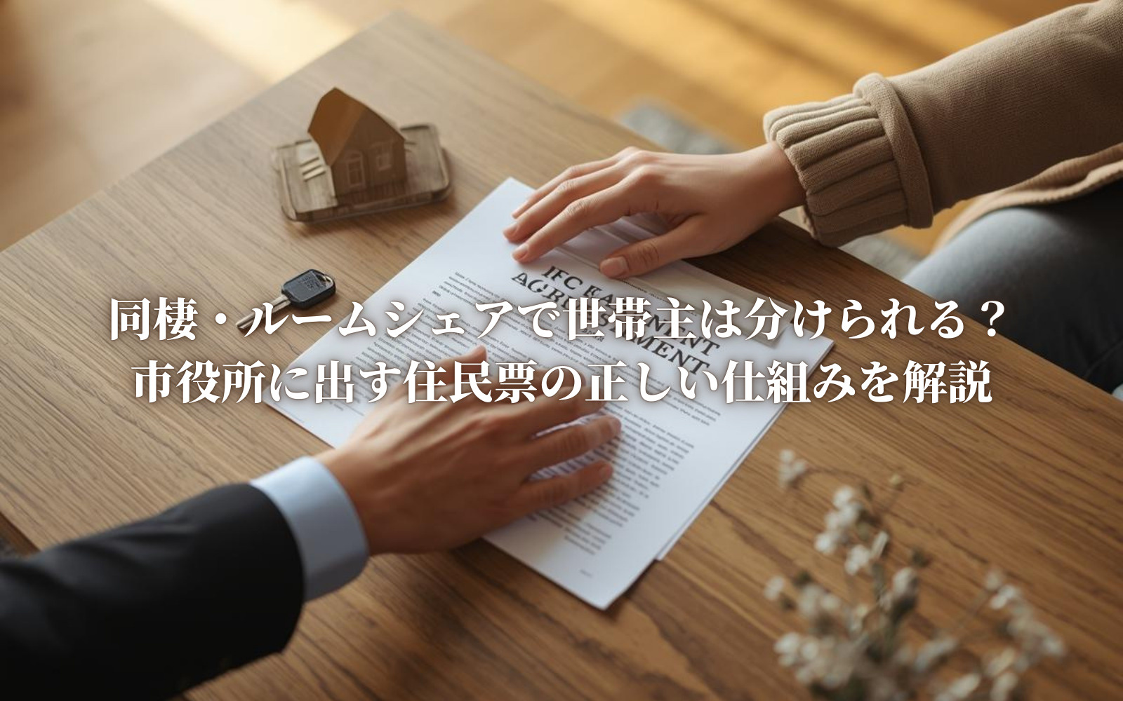 同棲・ルームシェアで世帯主は分けられる？市役所に出す住民票の...の画像