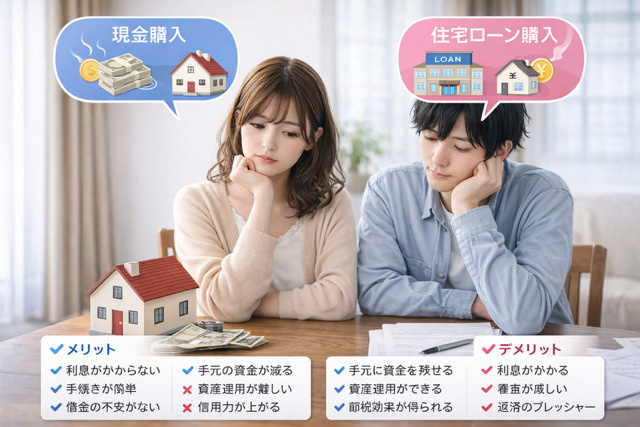 不動産購入は現金購入と住宅ローン購入どちらが良いか？メリット...の画像