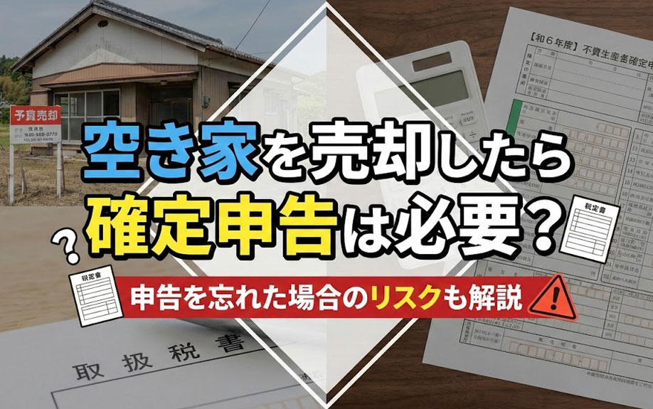 空き家を売却したら確定申告は必要？申告を忘れた場合のリスクも...の画像